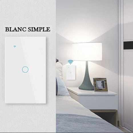 Interrupteur Connecté Wi-Fi 1/3 Boutons – Compatible Alexa, Google Home, TUYA & Smart Life – Sans Fil Neutre