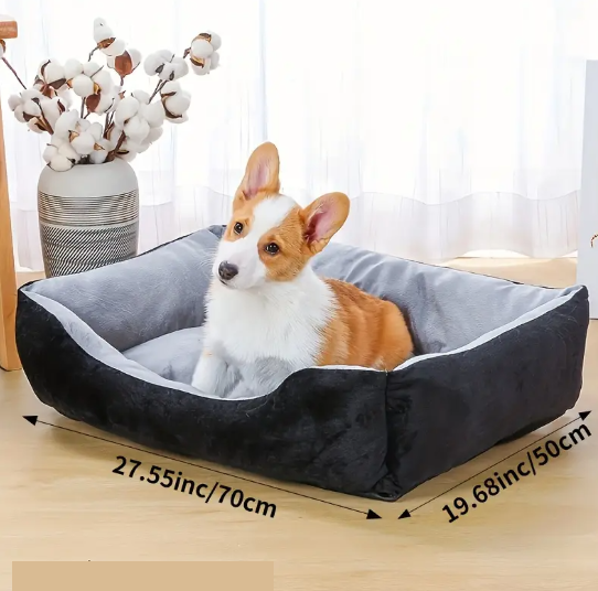 Panier Lit Confortable pour Chien et Chat – Coussin Doux et Lavable, Design Os Antidérapant