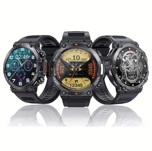 Montre connectée robuste pour homme – Suivi santé, mode sport, fréquence cardiaque et écran HD