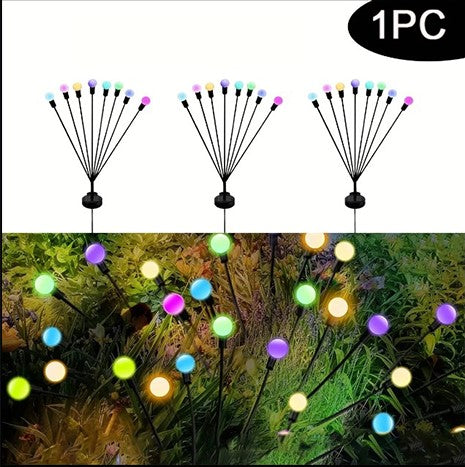 Lampe Solaire Extérieure en Forme de Feu d’Artifice – Éclairage LED Jardin Intelligent, Étanche, à Lumière Chaude ou Multicolore