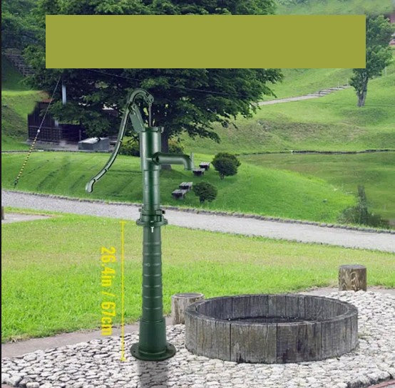 Pompe à Eau Manuelle de Jardin en Fonte Pompe à Main Vintage pour Puits et Arrosage Extérieur