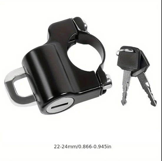 Antivol Moto avec Support Casque – Serrure Universelle Guidon avec Clés pour Scooter et Sports Motorisés