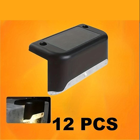 Lot de 4/12/16 Lampes Solaires LED Extérieures Noires – Éclairage Intelligent Blanc pour Escaliers, Jardins et Terrasses