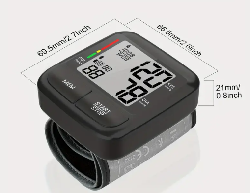 Tensiomètre Électronique Poignet – Écran LCD Grand Affichage | Mesure Tension Artérielle & Pouls | Mémoire Intégrée, Facile à Utiliser – Usage Domestique