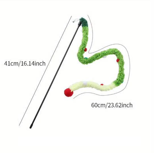 Canne à Jouer avec Serpent Doux pour Petits Animaux – Jouet Interactif et Amusant