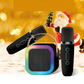 Micro Karaoké Bluetooth avec Haut-Parleur LED – Sans Fil, Rechargeable, Ambiance DJ & Soirée