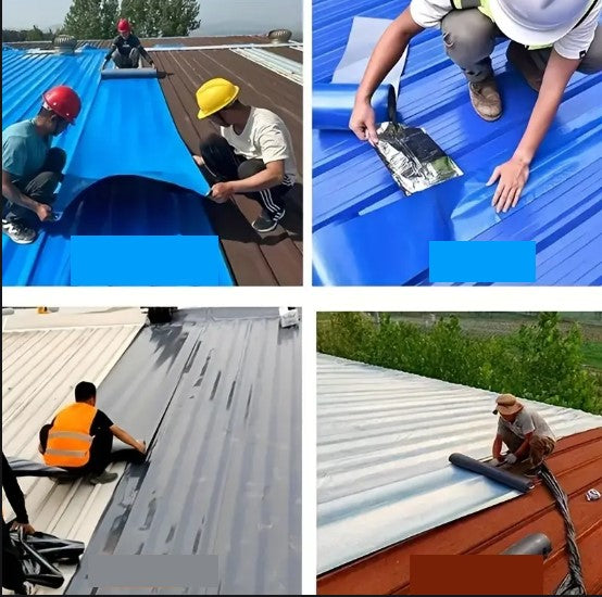 Film d'Étanchéité Toiture et Bardage – Revêtement Imperméable Auto-Adhésif pour Réparation et Protection des Toits en Métal
