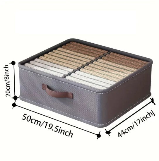 Boîte de Rangement en Tissu avec Compartiments – Organisateur Pliable pour Vêtements et Accessoires