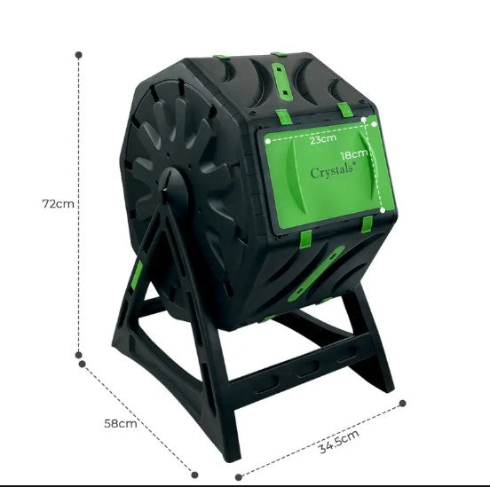 Composteur rotatif de jardin 72L Bac à compost extérieur pour déchets organiques et entretien des plantes