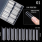 Capsules Ongles Longues Transparentes – 100 Pièces Tips Carrés pour Extension et Pose d’Ongles en Gel ou Acrylique