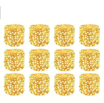 Guirlandes LED Fée à Piles – Lot de 12, Lumière Chaude pour Bocaux, Déco Mariage, Anniversaire ou Fête