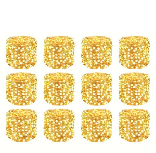 Guirlandes LED Fée à Piles – Lot de 12, Lumière Chaude pour Bocaux, Déco Mariage, Anniversaire ou Fête