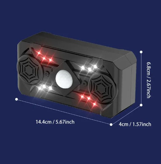 Répulsif à Ultrasons Intelligent avec Détecteur de Mouvement – Dispositif Anti-Nuisibles LED Intérieur/Extérieur pour Insectes et Rongeurs