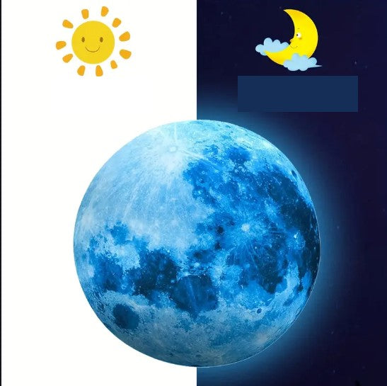Sticker mural lune fluorescente – Autocollant phosphorescent pour déco murale chambre ou plafond