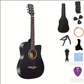 Guitare acoustique 6 cordes + pack complet débutant – Housse, capodastre, cordes, médiators inclus