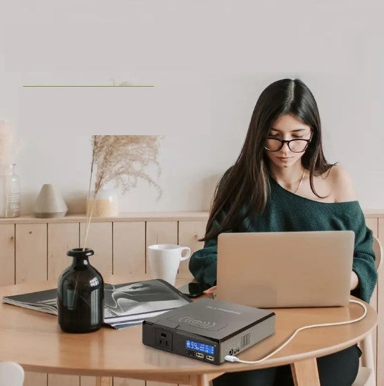 Station d’alimentation portable avec charge sans fil – Générateur compact USB & AC pour camping, voyages et urgences