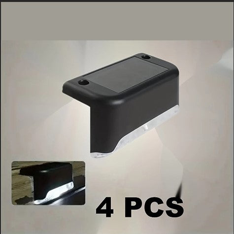 Lot de 4/12/16 Lampes Solaires LED Extérieures Noires – Éclairage Intelligent Blanc pour Escaliers, Jardins et Terrasses