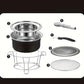 Barbecue portable en acier inoxydable – Grille multifonction pour cuisson, fumage et cuisine d’extérieur