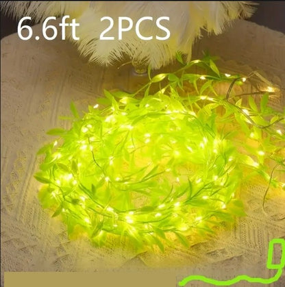 Guirlande LED Feuillage Suspendu – Ruban Lumineux Décoratif pour Plantes, Mur ou Balcon