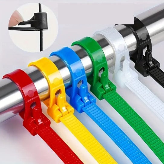 Serre-Câbles Plastique Colorés – Lot de Colliers de Serrage Résistants pour Câbles et Organisation de Bureau