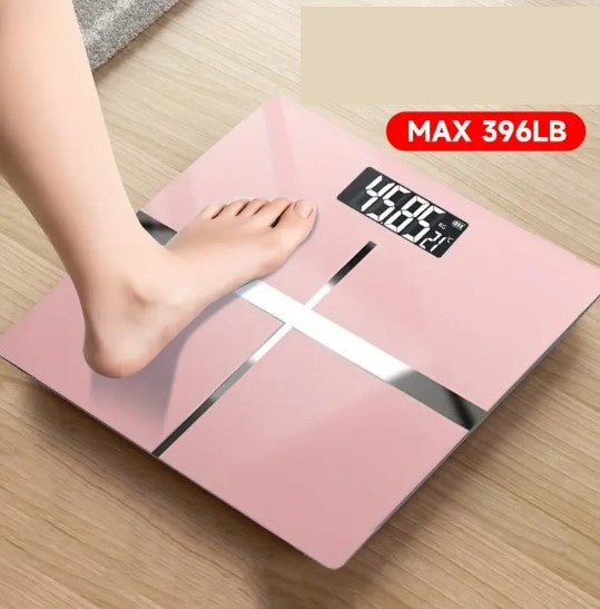 Balance électronique noire avec écran LCD – Pèse-personne haute précision jusqu’à 180 kg (396 lb)