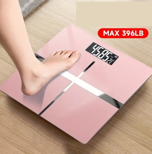 Balance électronique noire avec écran LCD – Pèse-personne haute précision jusqu’à 180 kg (396 lb)
