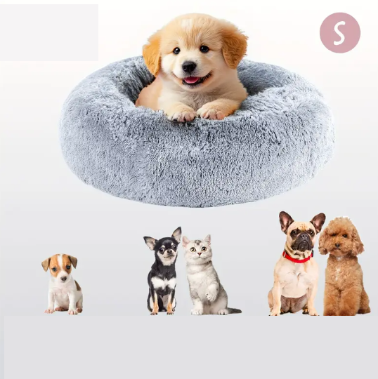 Coussin Douillet pour Chien ou Chat – Panier Moelleux Antistress en Fausse Fourrure Rose