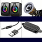 Enceintes USB Stéréo avec Lumières LED RGB – Haut-Parleurs de Bureau pour PC, Ordinateur Portable et Gaming