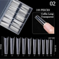 Capsules Ongles Longues Transparentes – 100 Pièces Tips Carrés pour Extension et Pose d’Ongles en Gel ou Acrylique