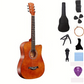 Guitare acoustique 6 cordes + pack complet débutant – Housse, capodastre, cordes, médiators inclus