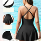 Maillot de bain une pièce gainant avec jupe – Effet ventre plat et coupe flatteuse pour silhouette galbée