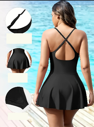 Maillot de bain une pièce gainant avec jupe – Effet ventre plat et coupe flatteuse pour silhouette galbée