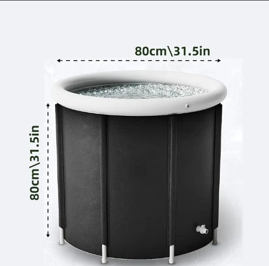 Bain Froid Portatif pour Cryothérapie Bassin d’Eau Glacée Pliable pour Récupération Musculaire
