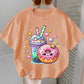 T-shirt fille blanc imprimé kawaii – Donut & Bubble Tea colorés