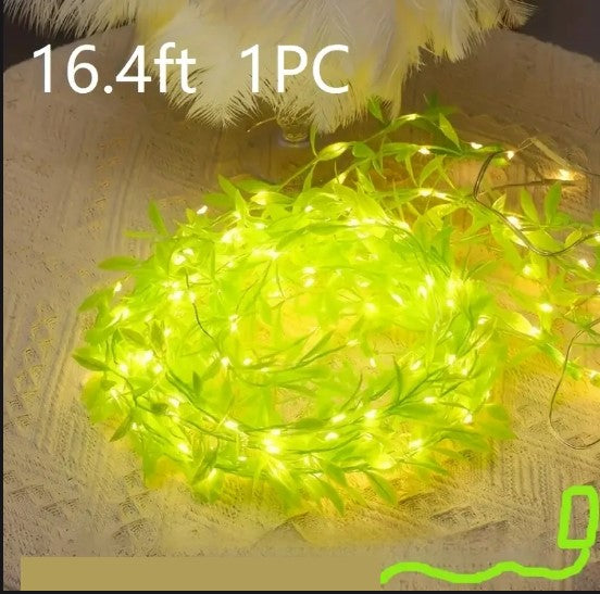 Guirlande LED Feuillage Suspendu – Ruban Lumineux Décoratif pour Plantes, Mur ou Balcon