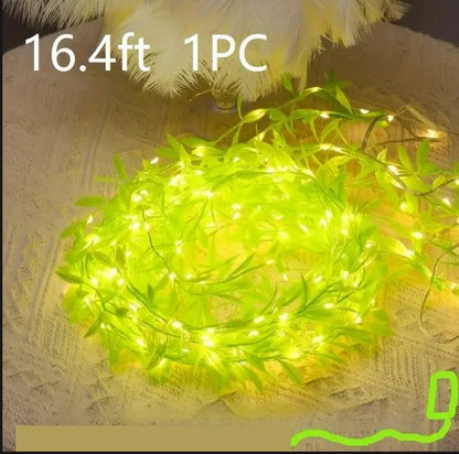Guirlande LED Feuillage Suspendu – Ruban Lumineux Décoratif pour Plantes, Mur ou Balcon