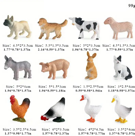 Lot de Figurines d’Animaux Miniatures pour Petits Animaux – Jouets Éducatifs et Ludiques