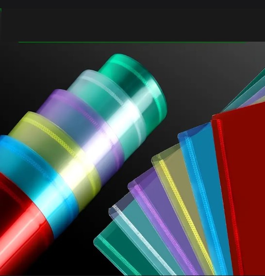 Lot de chemises plastiques colorées A4 avec étiquette – Dossiers transparents à bouton pression pour documents