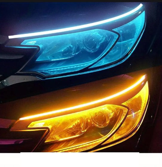 Ruban LED Clignotant Voiture – Feu de Jour DRL Flexible pour Phares Avant Multicolore 60cm