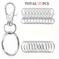 Lot de 20/30/50/70/90/120/150/180 Porte-Clés et Anneaux Métal – Mousquetons + Anneaux pour Bricolage, DIY ou Organisation