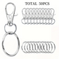 Lot de 20/30/50/70/90/120/150/180 Porte-Clés et Anneaux Métal – Mousquetons + Anneaux pour Bricolage, DIY ou Organisation
