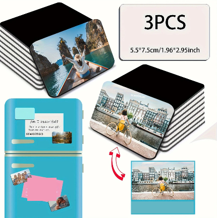 Lot de 3 désodorisants voiture personnalisés – Formats rectangle, carré et rond à customiser avec photo