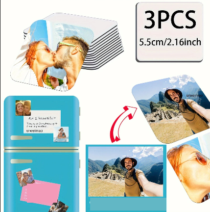 Lot de 3 désodorisants voiture personnalisés – Formats rectangle, carré et rond à customiser avec photo