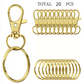 Lot de 20/30/50/70/90/120/150/180 Porte-Clés et Anneaux Métal – Mousquetons + Anneaux pour Bricolage, DIY ou Organisation