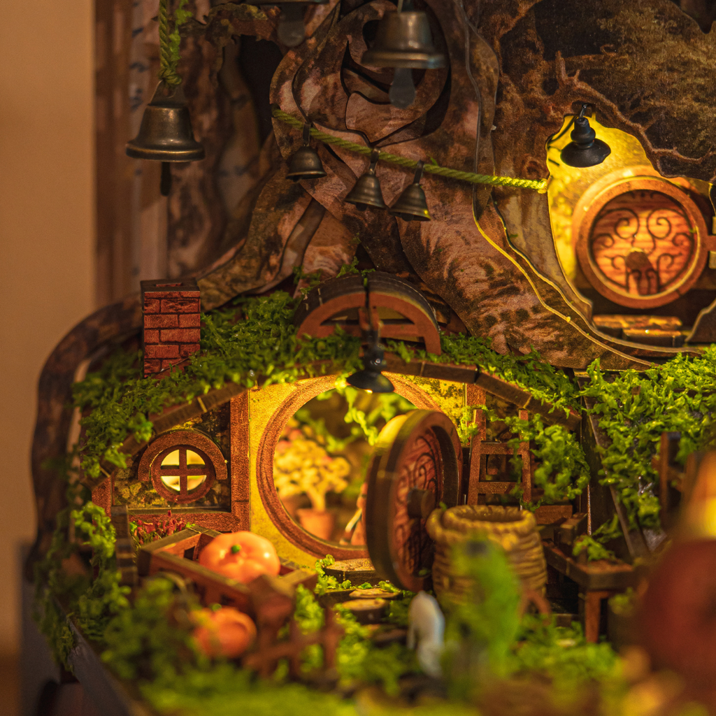 Kit Maison Miniature en Bois à Construire – Boîte à Musique et LED, DIY Adulte
