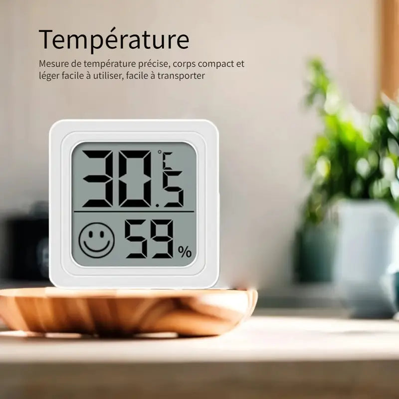 Thermomètre Hygromètre Numérique – Mesurez Température et Humidité avec Écran LCD Clair et Indicateur de Confort