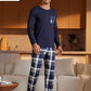 Ensemble pyjama 2 pièces grande taille pour homme automne/hiver