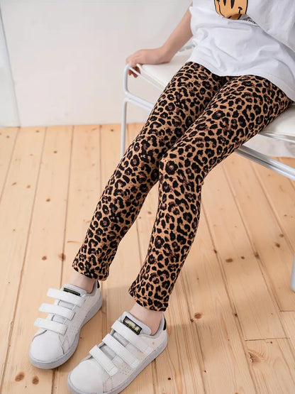 Pantalon Legging Fille Léopard – Jegging Extensible Confortable pour Tenue Décontractée