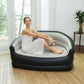Canapé Gonflable 2 Places Noir et Beige – Sofa d’Appoint Confortable pour Salon ou Camping