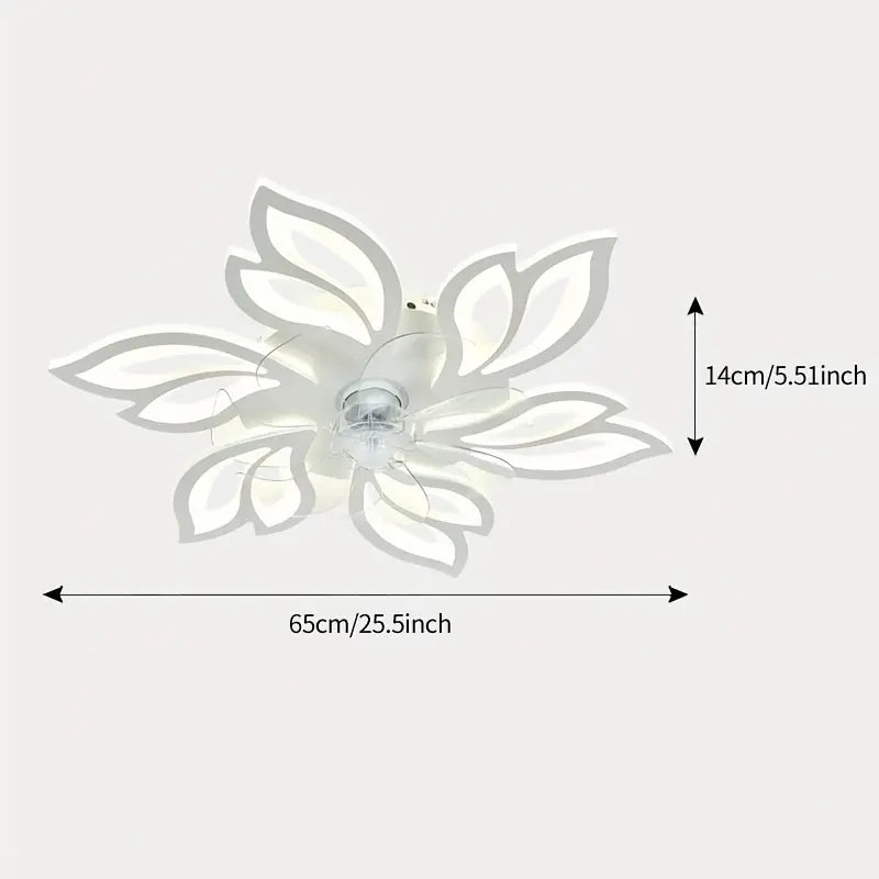 Ventilateur de Plafond LED Design Floral avec Éclairage Intégré – Silencieux et Élégant pour Salon Moderne